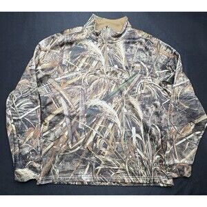 Under Armour Pullover Mens Lrg Realtree MAX-5 Camo Quarter Zip Hunting Outdoors